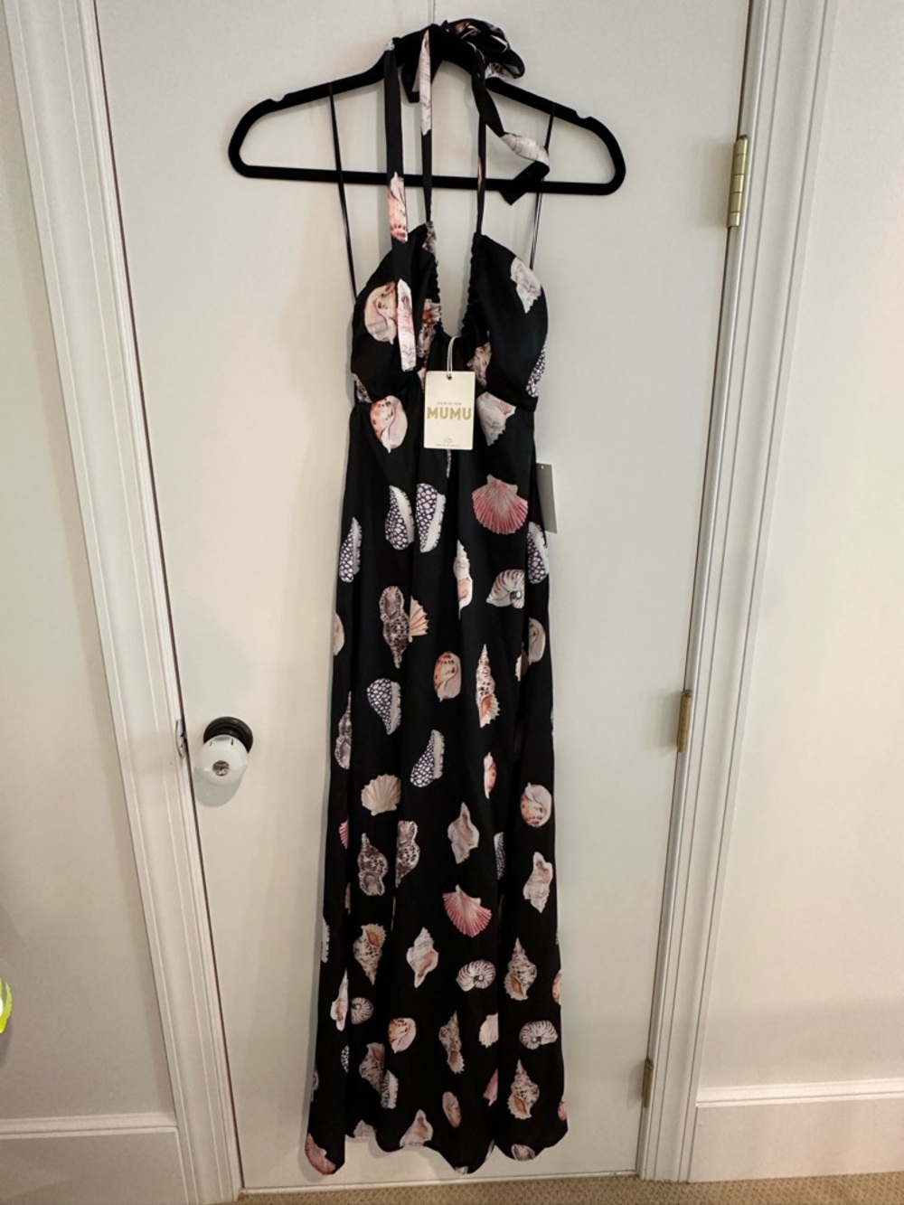 Show Me Your MuMu Black Maxi with Pink and Cream Shell Accents